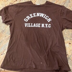 Greenwich village t-shirt, brown, size L